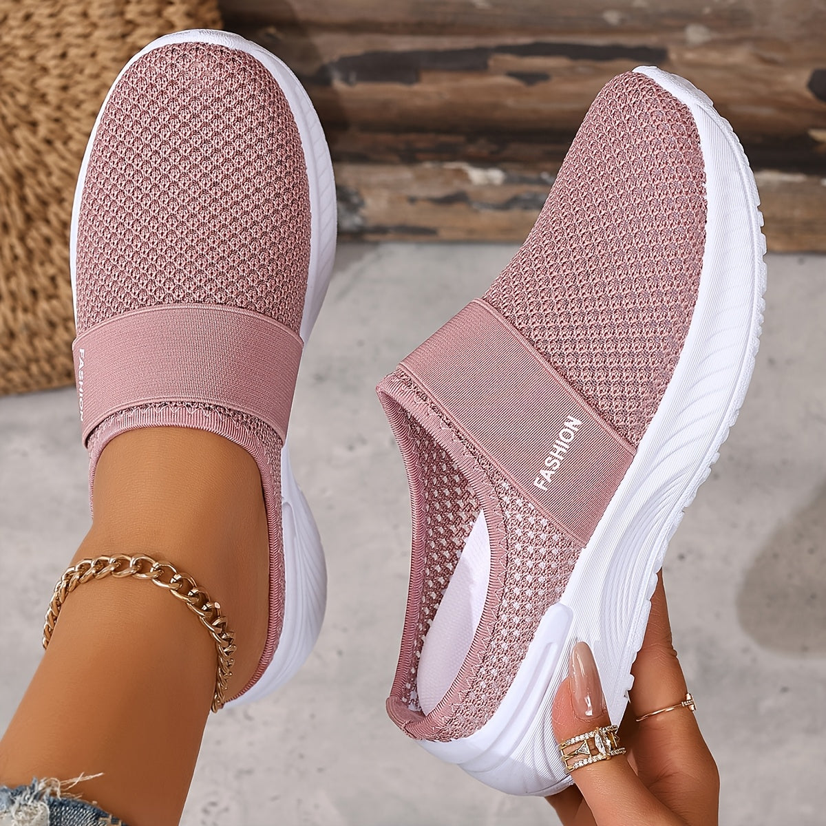Nicole | Ventilerande slip-on-sneakers i mesh