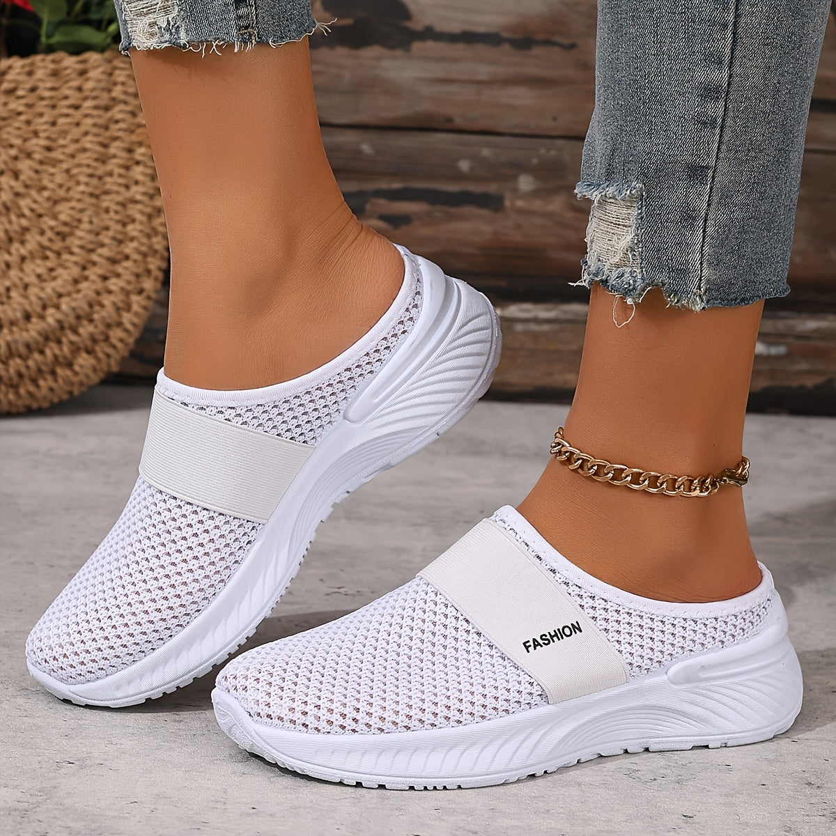 Nicole | Ventilerande slip-on-sneakers i mesh