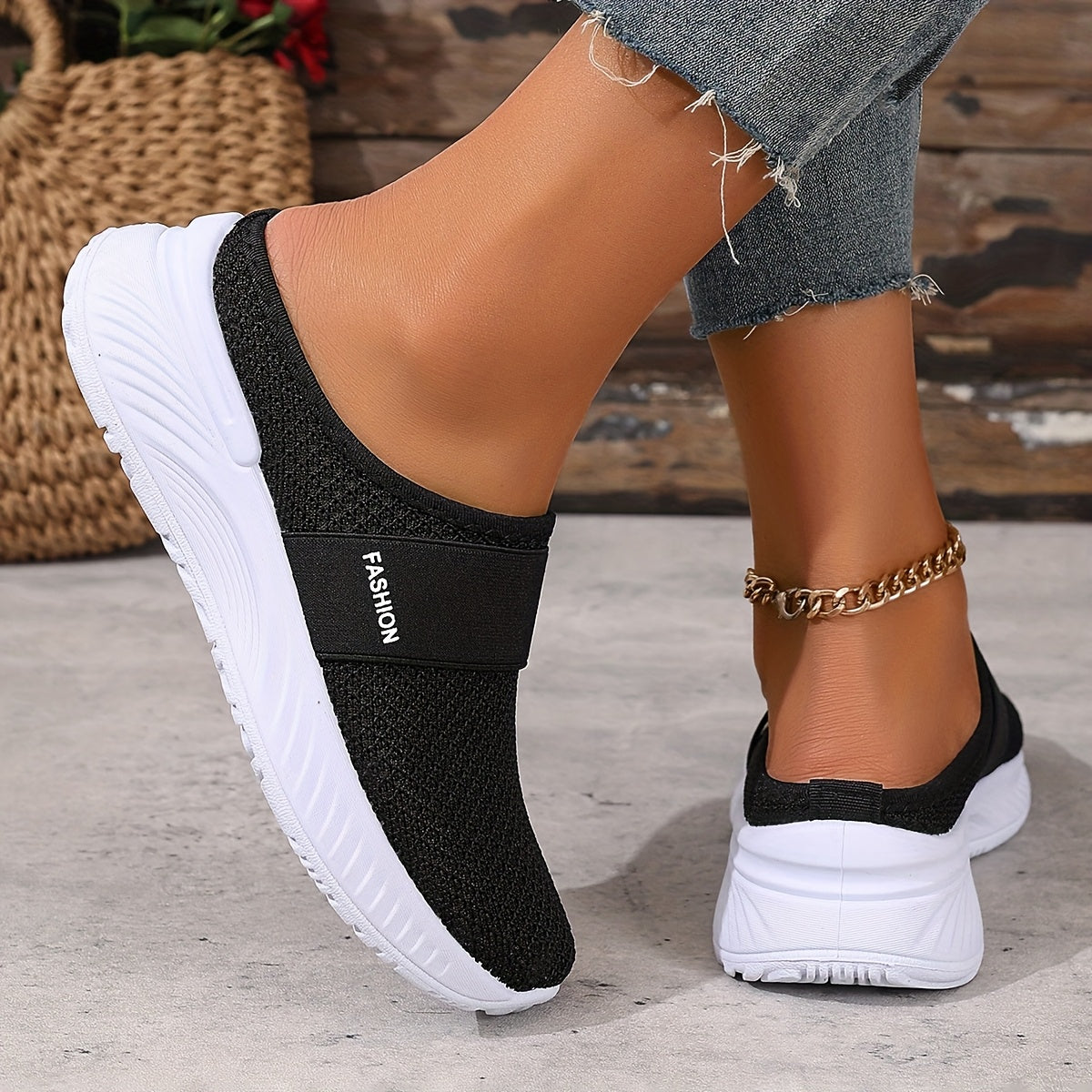 Nicole | Ventilerande slip-on-sneakers i mesh