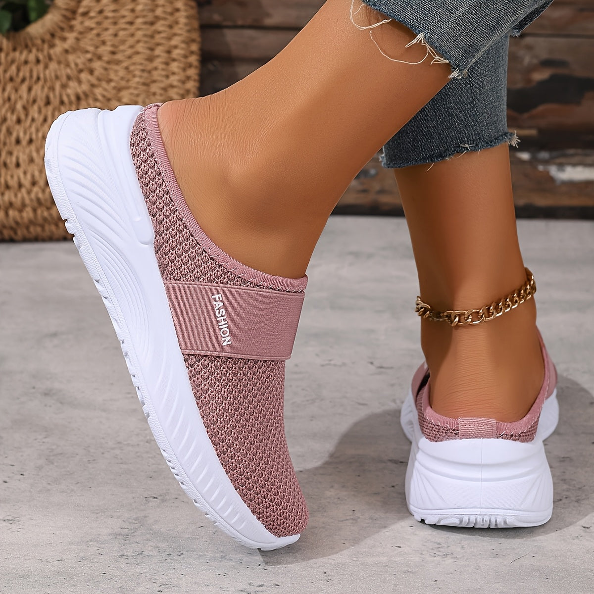 Nicole | Ventilerande slip-on-sneakers i mesh