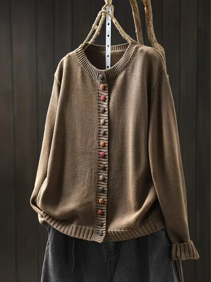 Michèle | Cardigan med färgade knappar