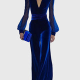 Sabrina – jumpsuit i sammet med V-ringning
