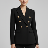 Produktbild – Rebecca – Damens dubbelknäppta blazer med detaljer i guldton