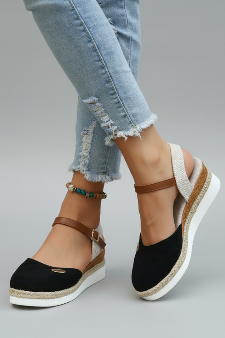 Produktbild – Maya – Espadrillsandaler Med Sluten Tå Och Slingback-rem För Dam