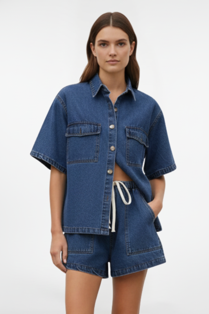 Produktbild – Brooklyn – Kvinnors kortärmad set med shorts