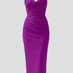 Produktbild – Rachel – Damernas Strapless Rynkad Kjol Midi Klänning
