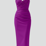 Produktbild – Rachel – Damernas Strapless Rynkad Kjol Midi Klänning