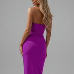 Produktbild – Rachel – Damernas Strapless Rynkad Kjol Midi Klänning