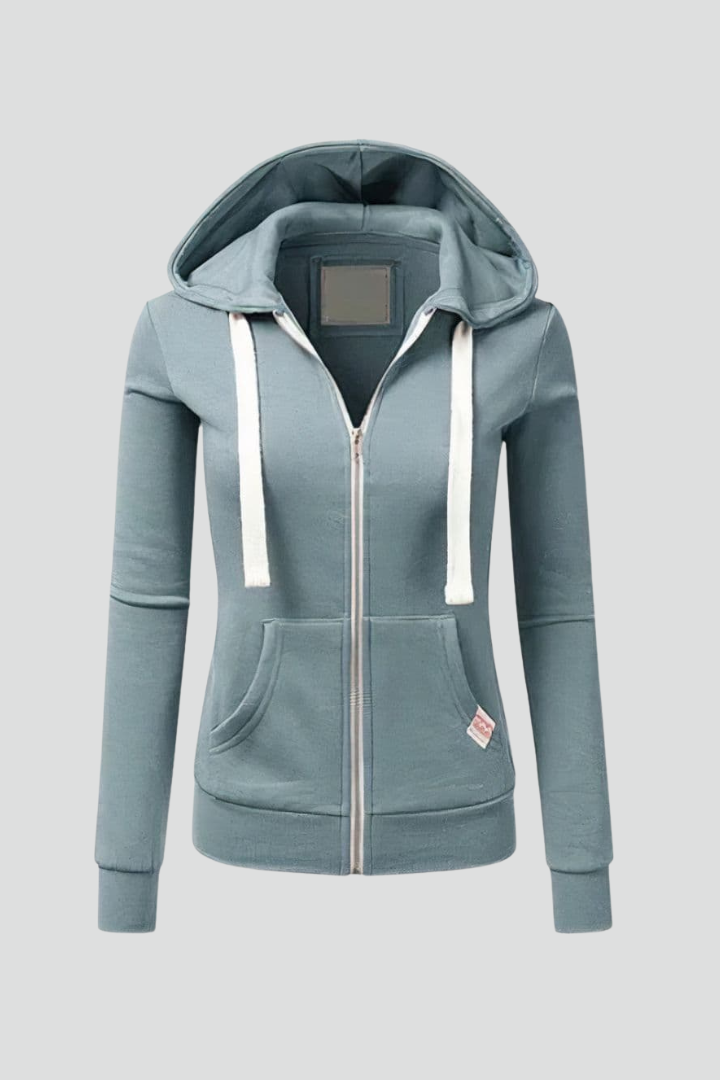 Produktbild – Grace – Dam Hoodie med Framlåset och Kängurufickor