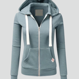 Produktbild – Grace – Dam Hoodie med Framlåset och Kängurufickor
