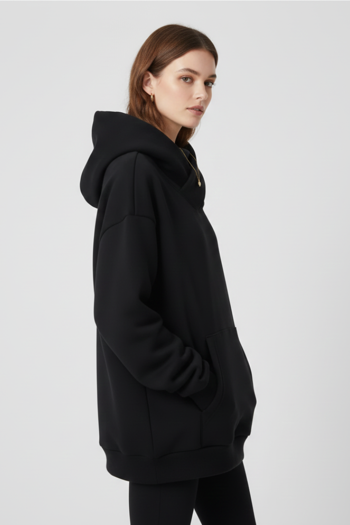 Produktbild – Gabriella – Damhoodie med hög krage och bred huva
