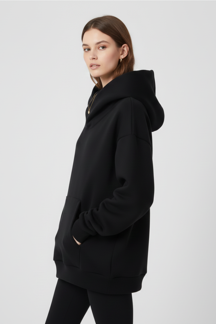 Produktbild – Gabriella – Damhoodie med hög krage och bred huva