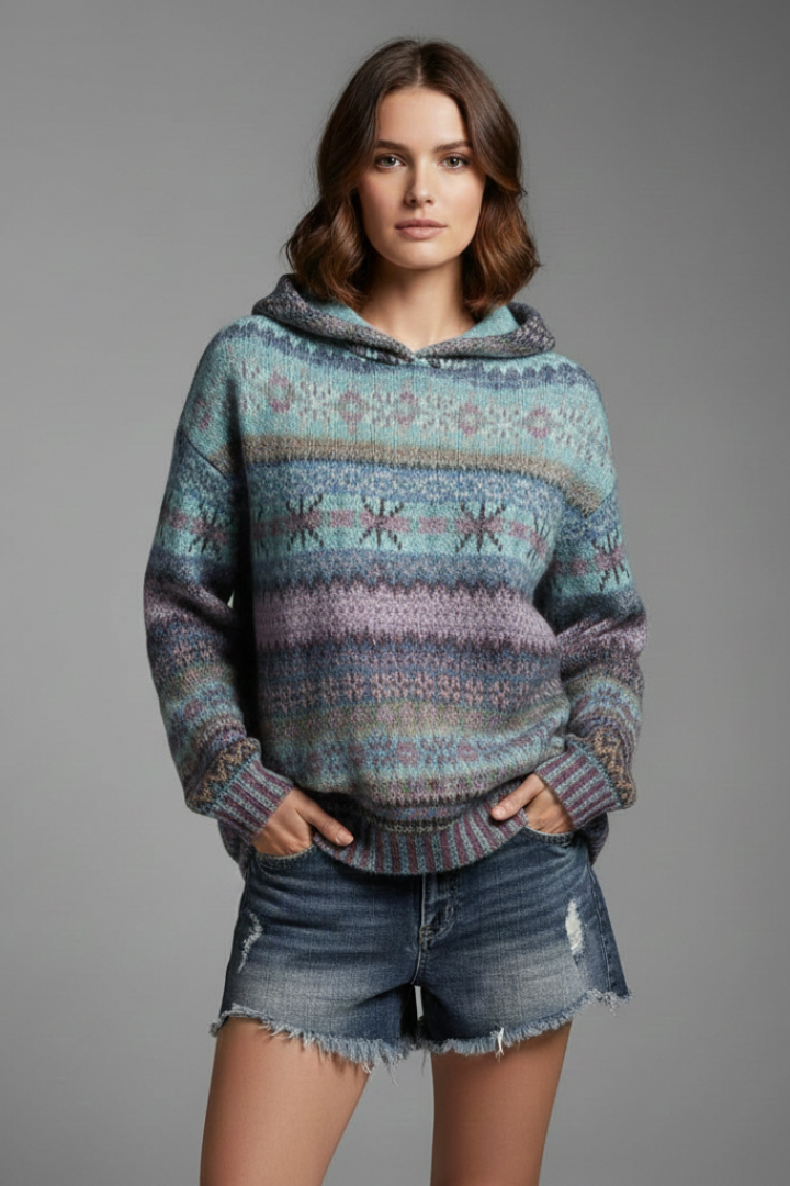 Produktbild – Dakota – Dam Hoodie med Huva och Ribbad Manschett
