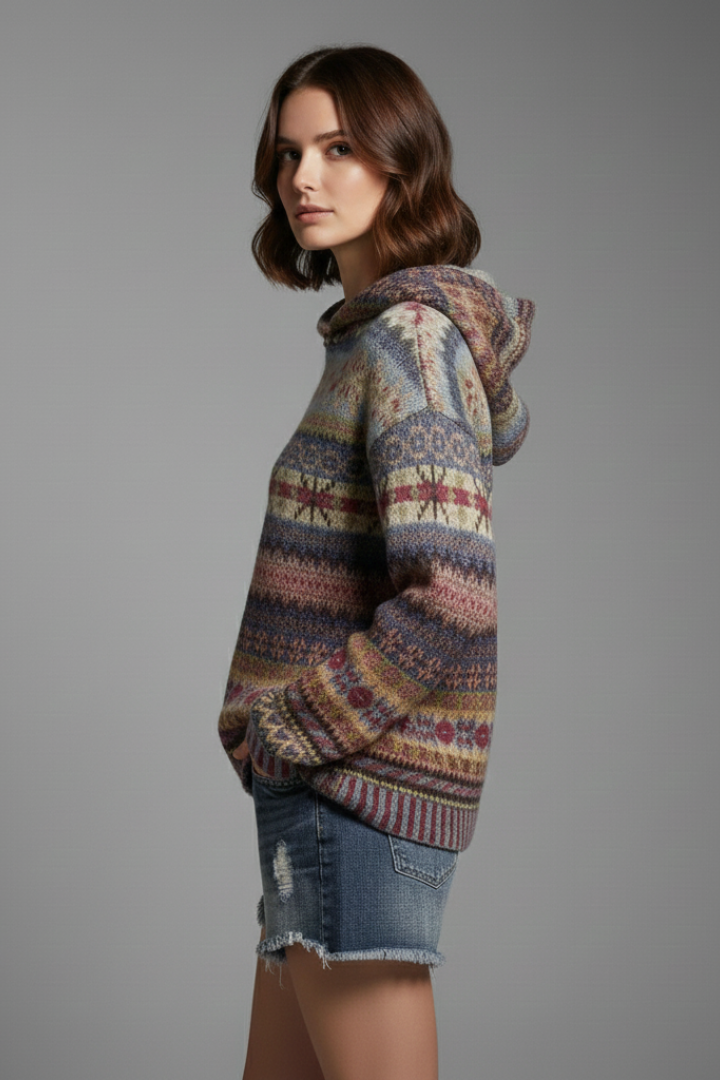 Produktbild – Dakota – Dam Hoodie med Huva och Ribbad Manschett