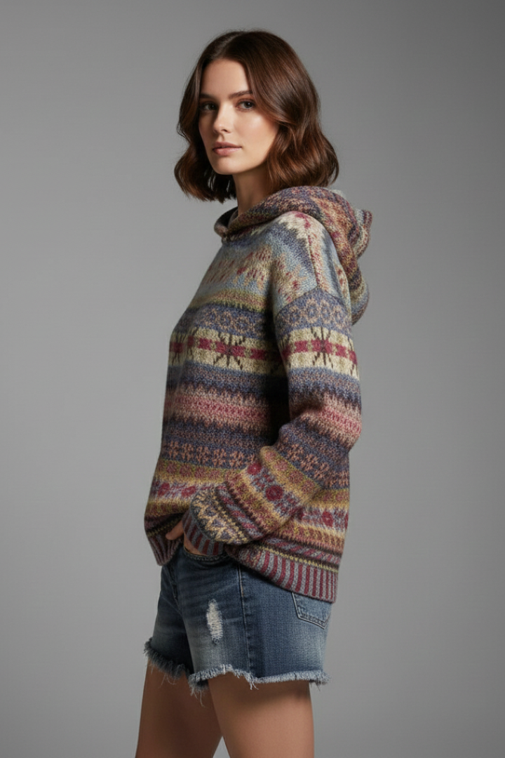 Produktbild – Dakota – Dam Hoodie med Huva och Ribbad Manschett