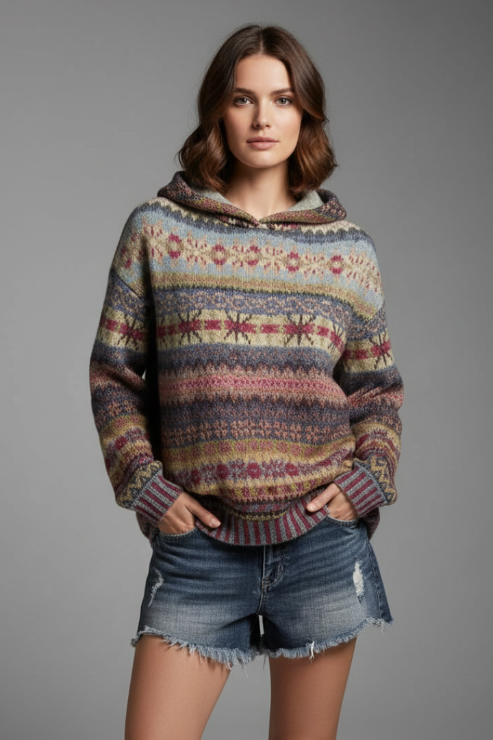Produktbild – Dakota – Dam Hoodie med Huva och Ribbad Manschett
