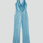 Produktbild – Lauren – Dam Halterneck Texturerad Vida Byxor Jumpsuit