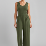 Produktbild – Emma – Dam Rundhalsad Elastisk Midja Vida Byxor Jumpsuit