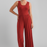 Produktbild – Emma – Dam Rundhalsad Elastisk Midja Vida Byxor Jumpsuit