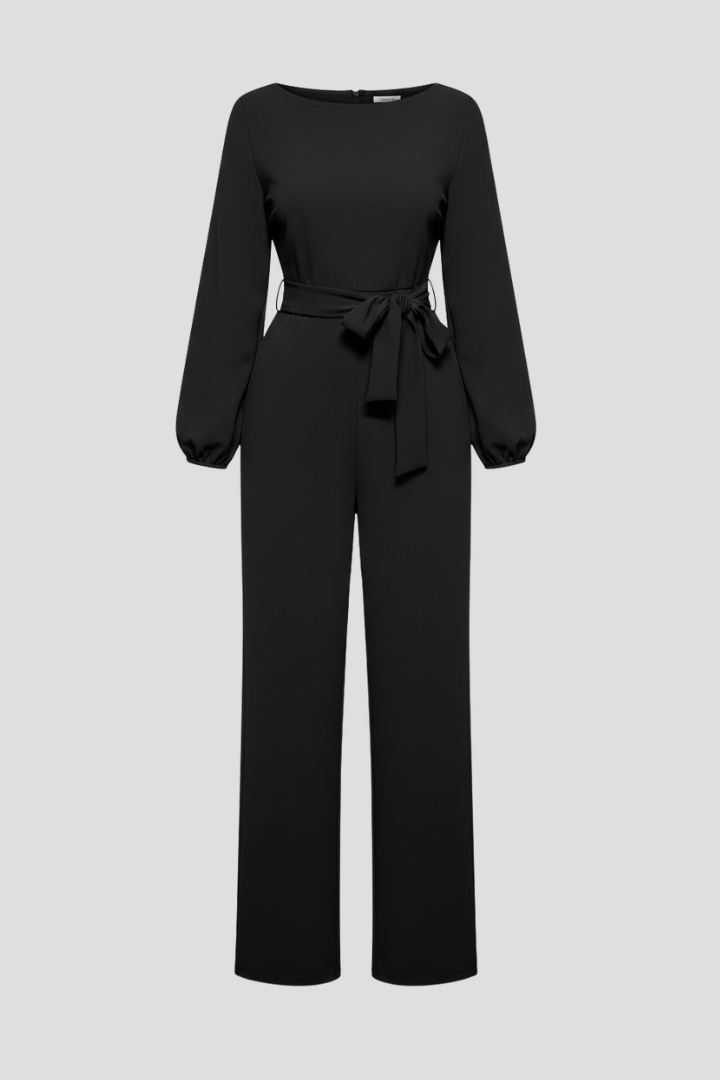 Produktbild – Caroline – Dam Rundhalsad Knytmidja Klassisk Jumpsuit