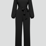 Produktbild – Caroline – Dam Rundhalsad Knytmidja Klassisk Jumpsuit