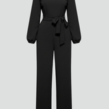 Produktbild – Caroline – Dam Rundhalsad Knytmidja Klassisk Jumpsuit
