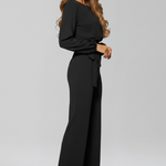 Produktbild – Caroline – Dam Rundhalsad Knytmidja Klassisk Jumpsuit