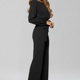 Produktbild – Caroline – Dam Rundhalsad Knytmidja Klassisk Jumpsuit