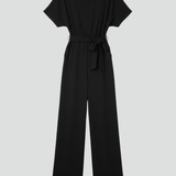 Produktbild – Danielle – Klassisk Jumpsuit Med Knytskärp Och Vida Ben För Dam