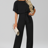 Produktbild – Danielle – Klassisk Jumpsuit Med Knytskärp Och Vida Ben För Dam