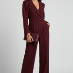 Produktbild – Charlotte – Skräddarsydd Jumpsuit Med Omlott Fram Och Vida Ben För Dam