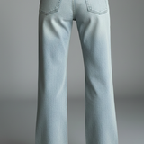 Produktbild – Heather – Damens avslappnade jeans med vida ben och dragsko