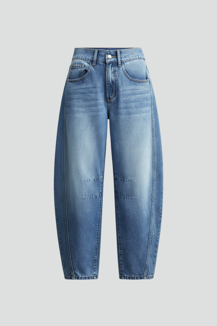 Produktbild – Isabella – Damens avslappnade lågmidjade raka jeans
