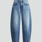 Produktbild – Isabella – Damens avslappnade lågmidjade raka jeans