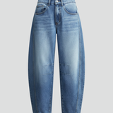 Produktbild – Isabella – Damens avslappnade lågmidjade raka jeans
