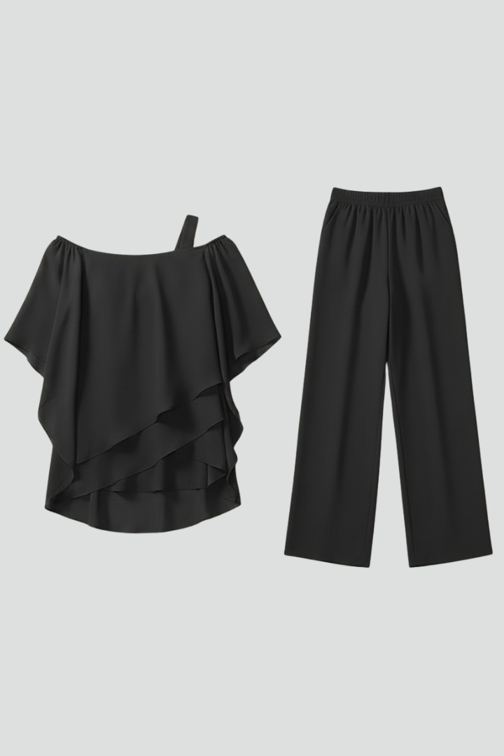 Produktbild – Chloe – Dam Off-Shoulder Flödande Vida Byxor Jumpsuit