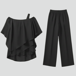 Produktbild – Chloe – Dam Off-Shoulder Flödande Vida Byxor Jumpsuit