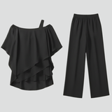 Produktbild – Chloe – Dam Off-Shoulder Flödande Vida Byxor Jumpsuit