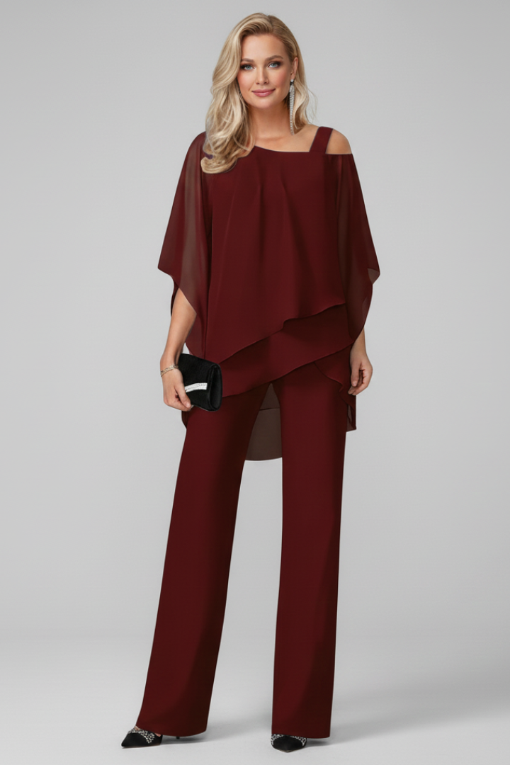 Produktbild – Chloe – Dam Off-Shoulder Flödande Vida Byxor Jumpsuit