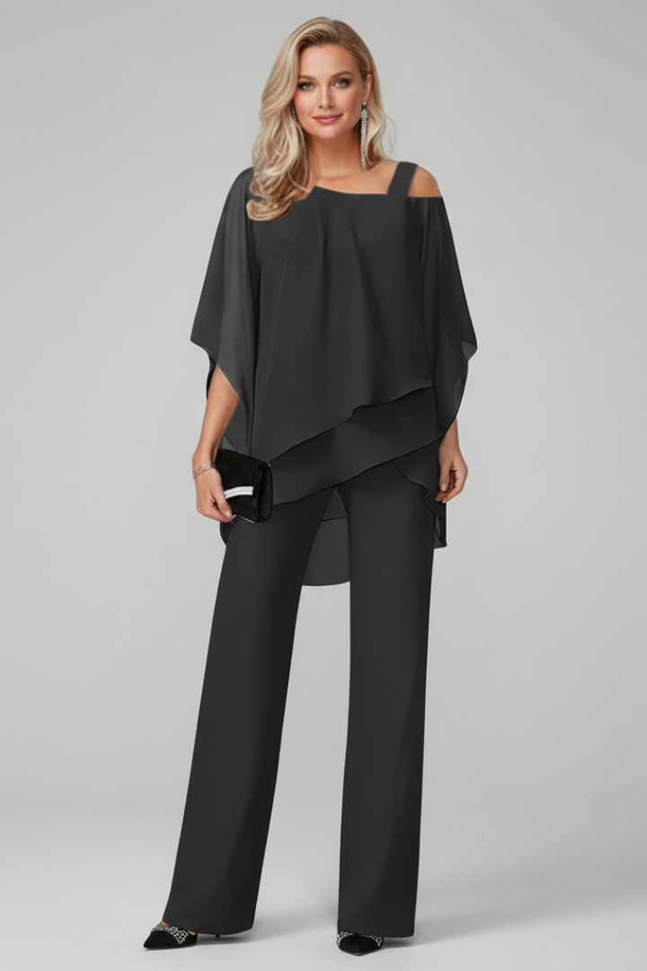 Produktbild – Chloe – Dam Off-Shoulder Flödande Vida Byxor Jumpsuit