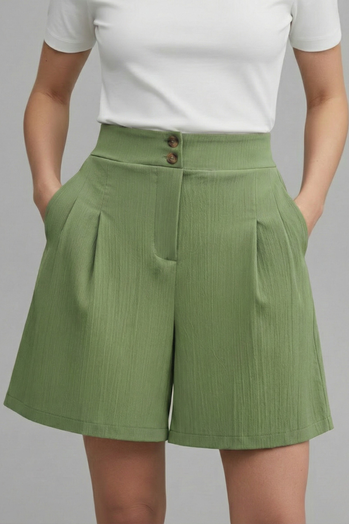 Produktbild – Gabriella – Damens Högmidjade Vida Shorts