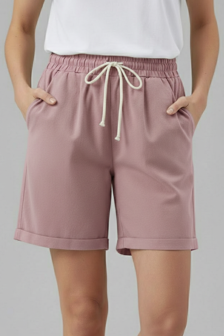 Produktbild – Faith – Damshorts med dragsko och fickor