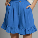Produktbild – Jacklyn – Damens Hög Midja Volangkant Casual Shorts