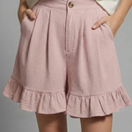 Produktbild – Jacklyn – Damens Hög Midja Volangkant Casual Shorts