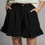 Produktbild – Jacklyn – Damens Hög Midja Volangkant Casual Shorts