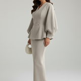 Produktbild – Taylor – Dam V-ringad Blazer och Kjol Set