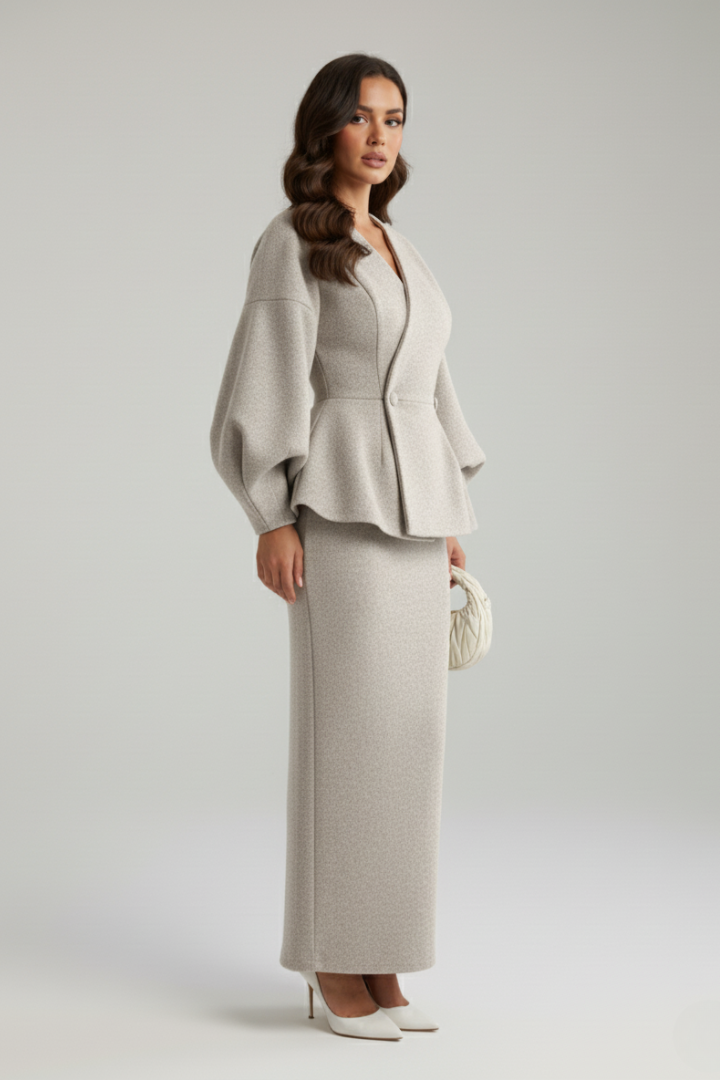 Produktbild – Taylor – Dam V-ringad Blazer och Kjol Set