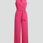 Produktbild – Kimberly – Ärmlös V-ringad Jumpsuit Med Knytmidja För Dam