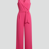 Produktbild – Kimberly – Ärmlös V-ringad Jumpsuit Med Knytmidja För Dam
