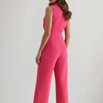 Produktbild – Kimberly – Ärmlös V-ringad Jumpsuit Med Knytmidja För Dam